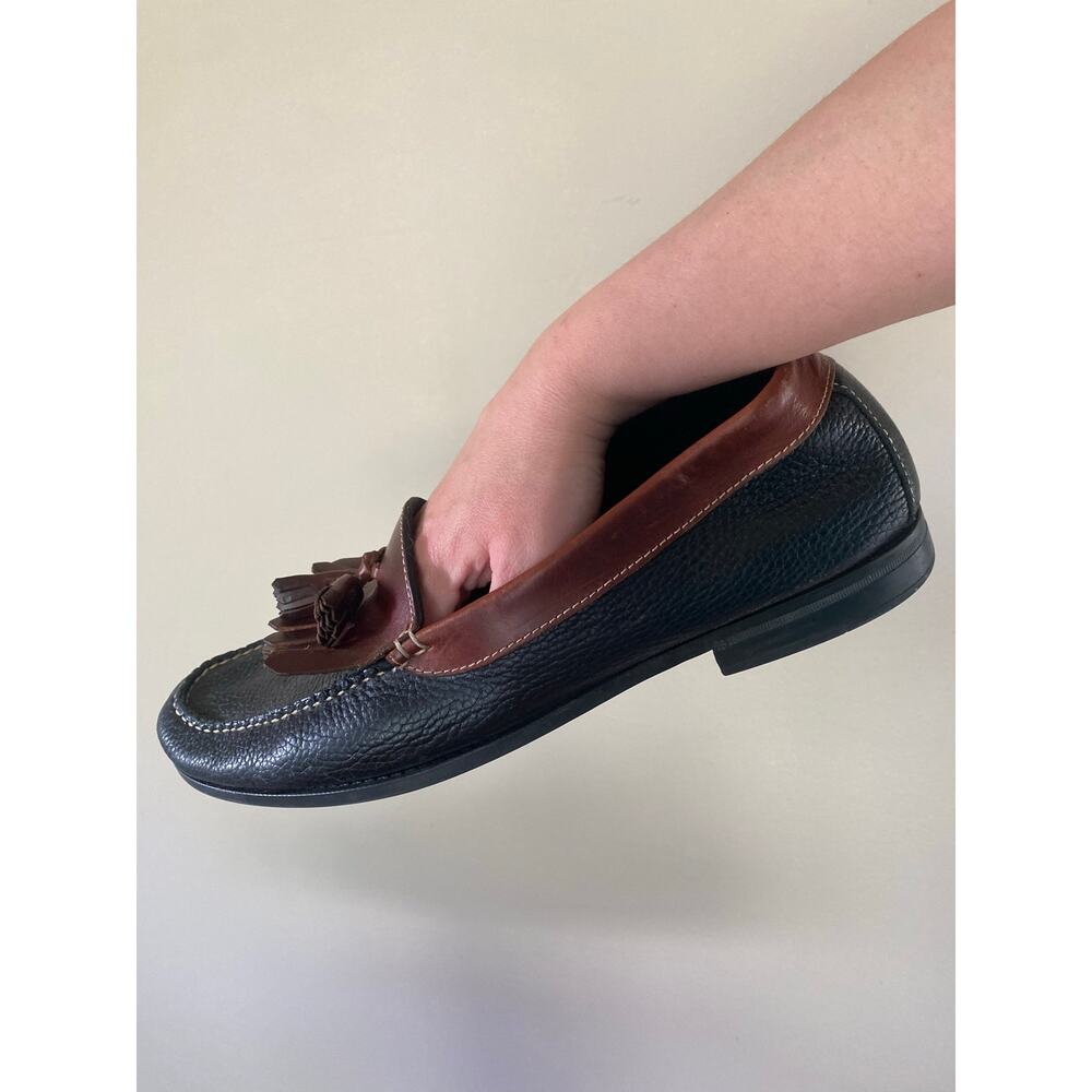 EUC Weejuns Bass Calhoun Black/Brown Leather Loafers Tassel Mens Sz 12 D View 3